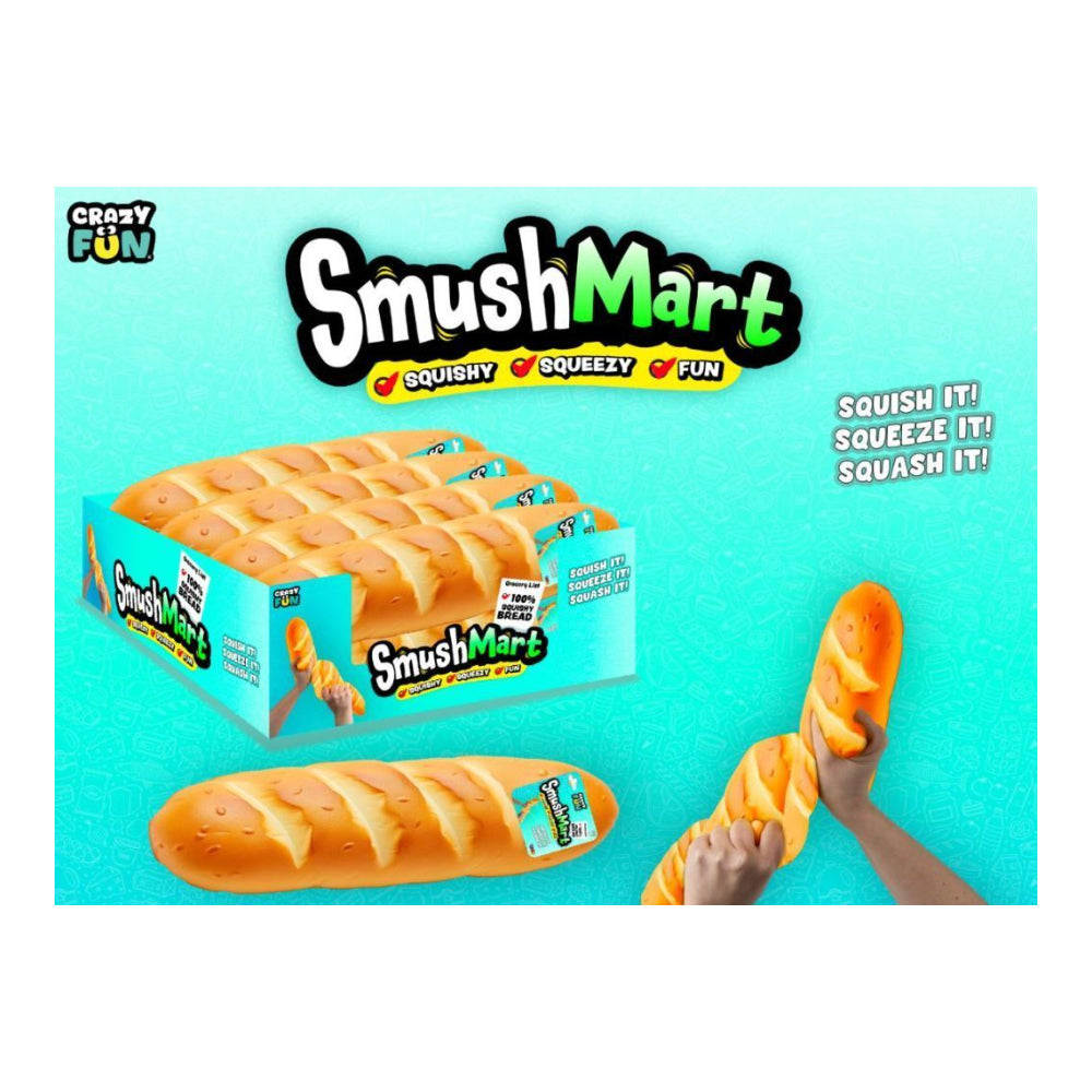 Smush Mart Squishy Baguette Fidget Toy - 15 Inch, Realistic Bread Loaf