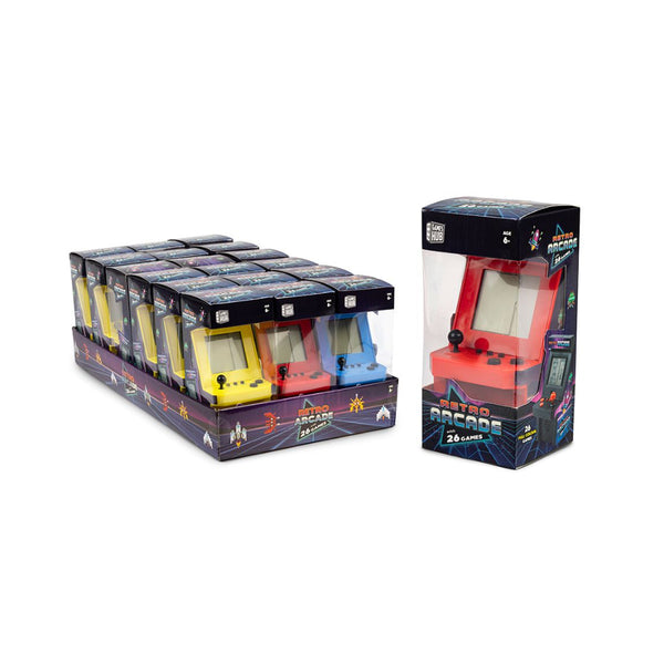 Retro Arcade Mini Game Console Toy - 26 Built-In Games, Assorted Colours