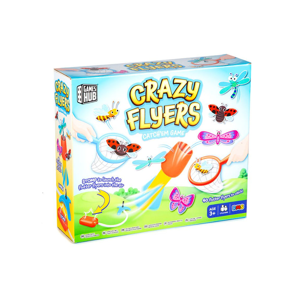 Crazy Flyers Stomp and Catch Game - 40 Flutter Flyers, Assorted Colours