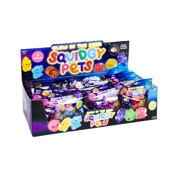 Glow in the Dark Squidgy Pets Squishy Toys - Pack of 5, Assorted Designs
