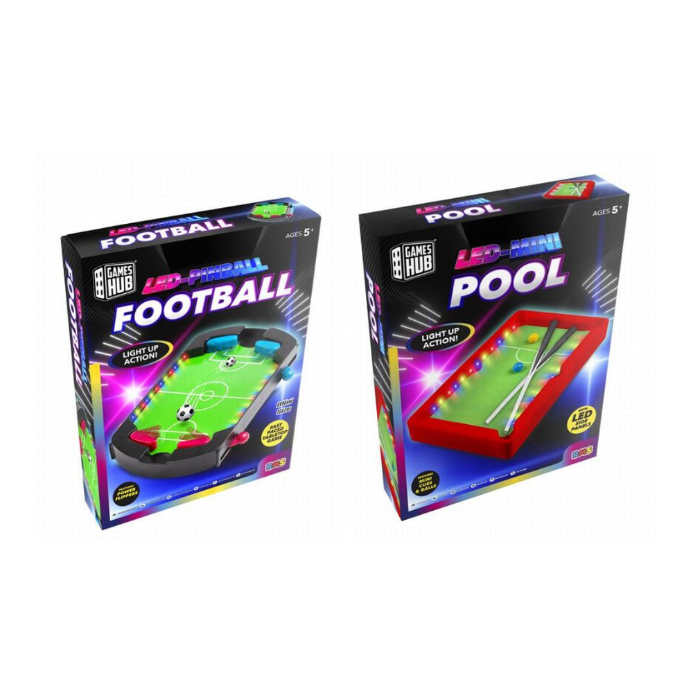 Assorted LED Mini Tabletop Games - Football Pinball and Pool Designs