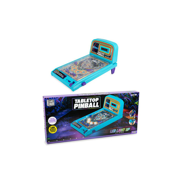 LED Tabletop Pinball Arcade Game - Light-Up Playfield, Sound Effects