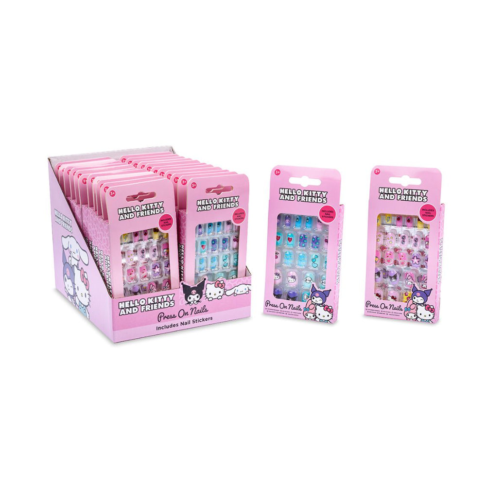 Hello Kitty Press-On Nails Toy Set - Pack of 24, Assorted Designs