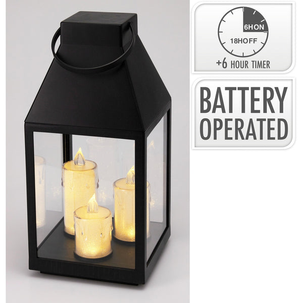 Lantern With Candles - Battery Operated - Home Living