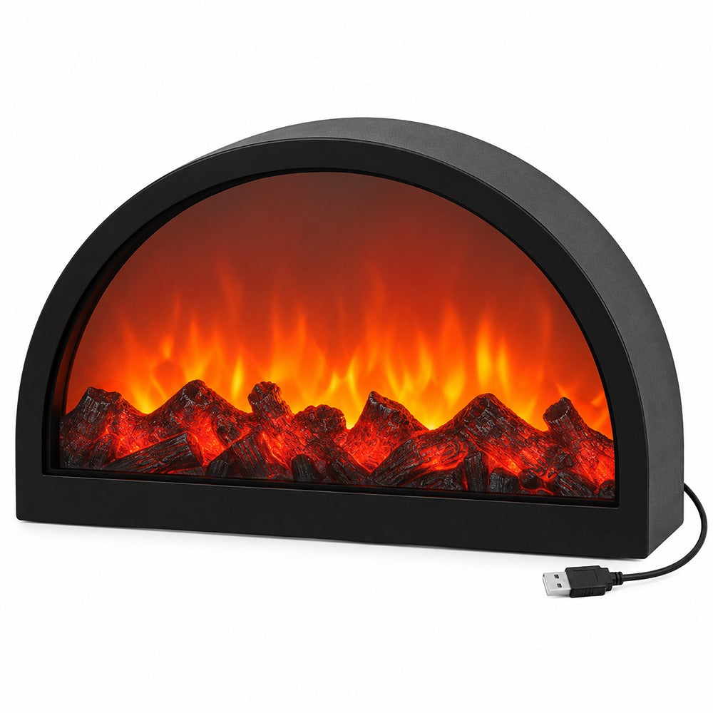Home Living Fireplace LED Lamp | USB Powered 41x25cm