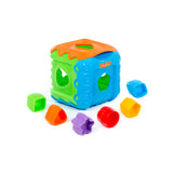 Polesie Multi-Activity Shape Sorting Cube Toy - Colour and Time Learning