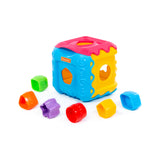 Polesie Multi-Activity Shape Sorting Cube Toy - Colour and Time Learning