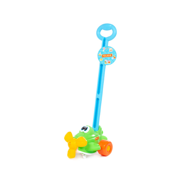 Colourful Push-Along Aeroplane Toy - Long Handle, Smooth-Rolling Wheels