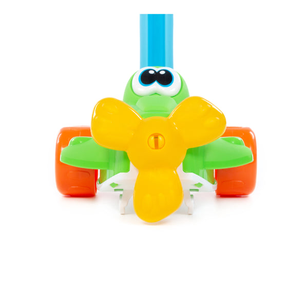 Colourful Push-Along Aeroplane Toy - Long Handle, Smooth-Rolling Wheels