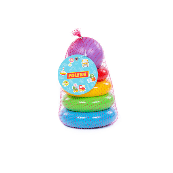 Multicolour Mini Stacking Pyramid Toy - Easy-Grip Plastic Rings