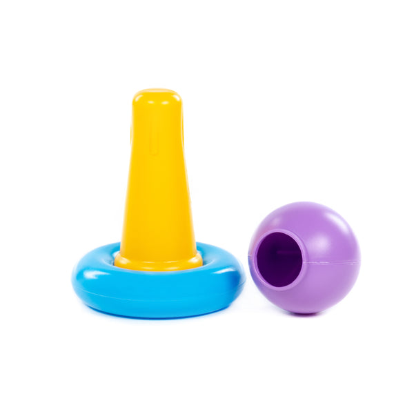 Multicolour Mini Stacking Pyramid Toy - Easy-Grip Plastic Rings