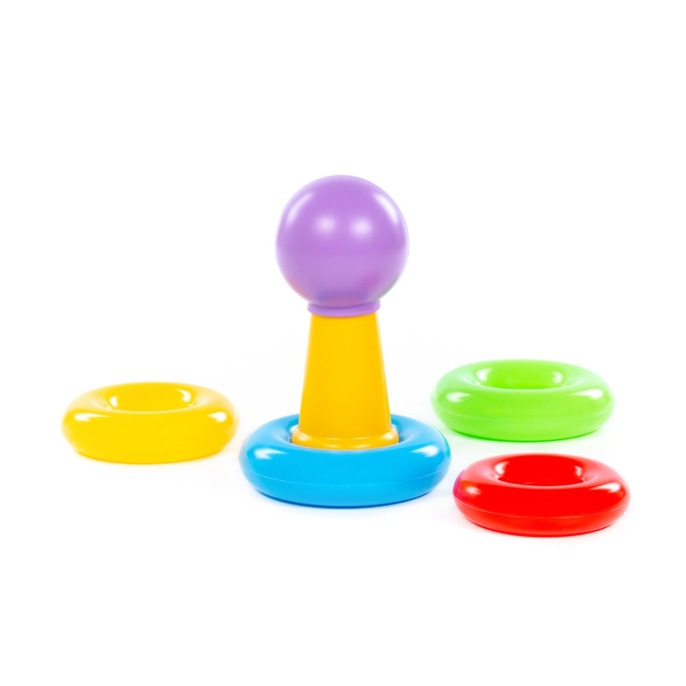 Multicolour Mini Stacking Pyramid Toy - Easy-Grip Plastic Rings
