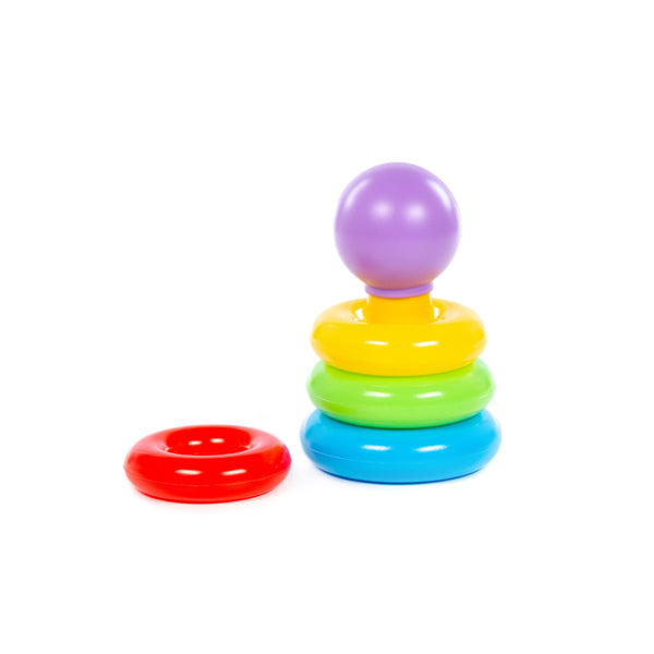Multicolour Mini Stacking Pyramid Toy - Easy-Grip Plastic Rings