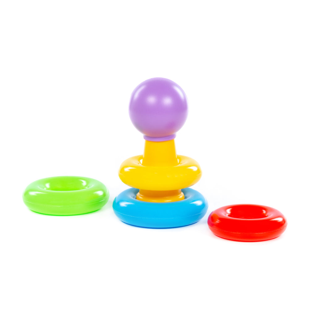 Multicolour Mini Stacking Pyramid Toy - Easy-Grip Plastic Rings