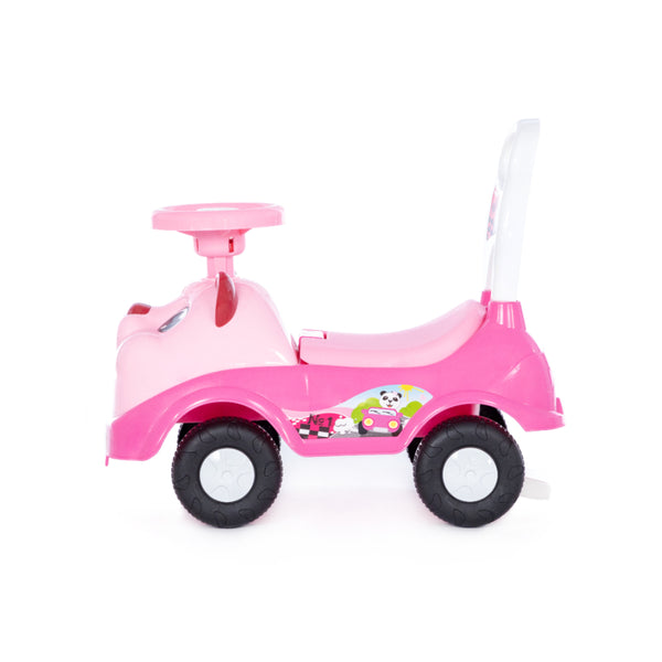 Mila Pink Panda Ride-On Toy Car - Foot-to-Floor, High-Back Handle