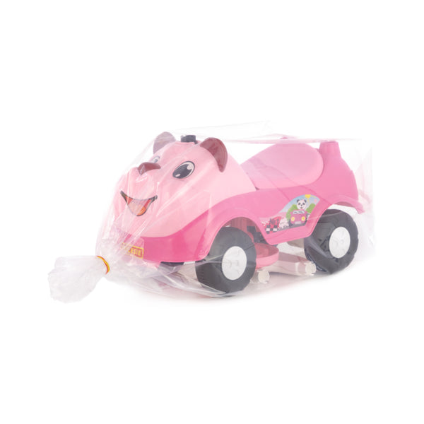 Mila Pink Panda Ride-On Toy Car - Foot-to-Floor, High-Back Handle