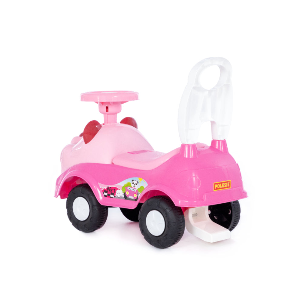 Mila Pink Panda Ride-On Toy Car - Foot-to-Floor, High-Back Handle
