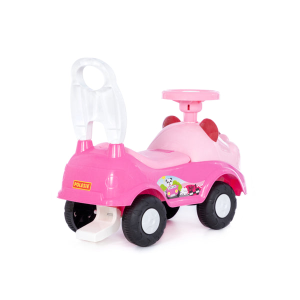 Mila Pink Panda Ride-On Toy Car - Foot-to-Floor, High-Back Handle