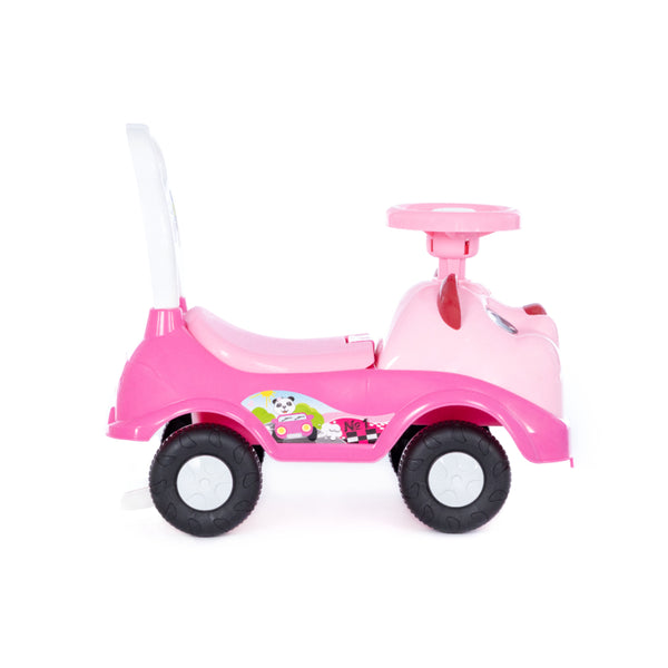 Mila Pink Panda Ride-On Toy Car - Foot-to-Floor, High-Back Handle