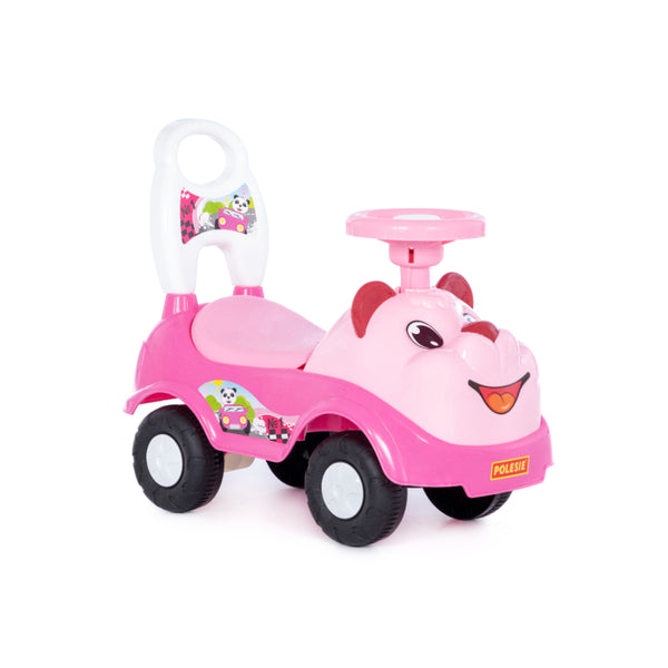 Mila Pink Panda Ride-On Toy Car - Foot-to-Floor, High-Back Handle
