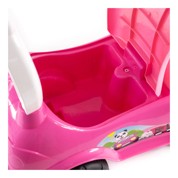 Mila Pink Panda Ride-On Toy Car - Foot-to-Floor, High-Back Handle