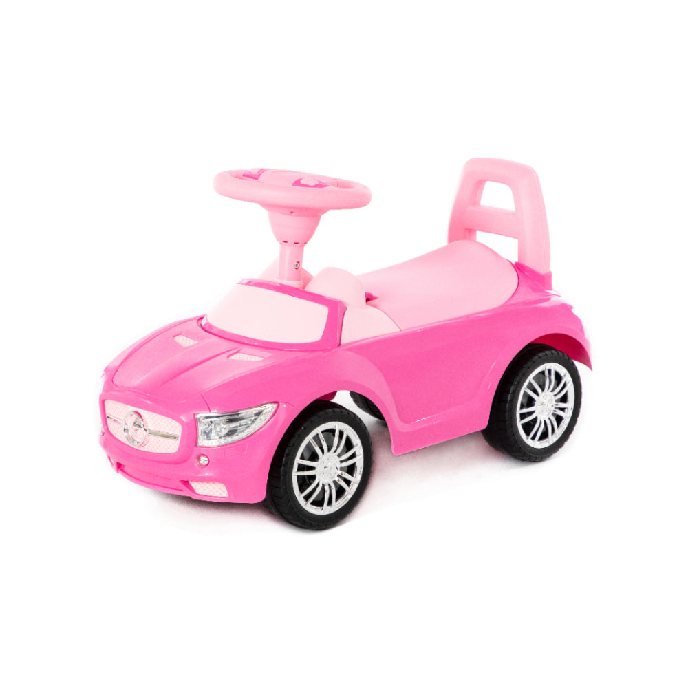 Pink Supercar Foot-to-Floor Ride-On Toy - Wide Wheels, Supportive Seat