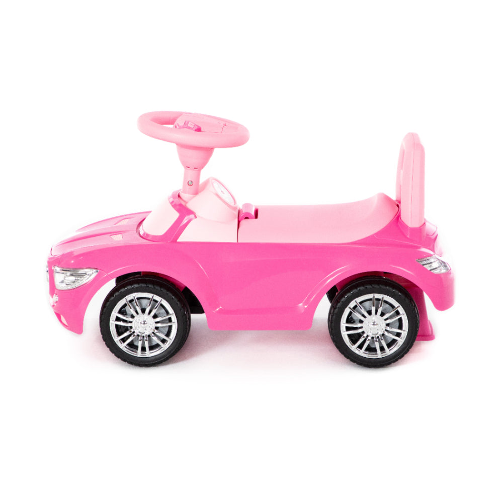 Pink Supercar Foot-to-Floor Ride-On Toy - Wide Wheels, Supportive Seat