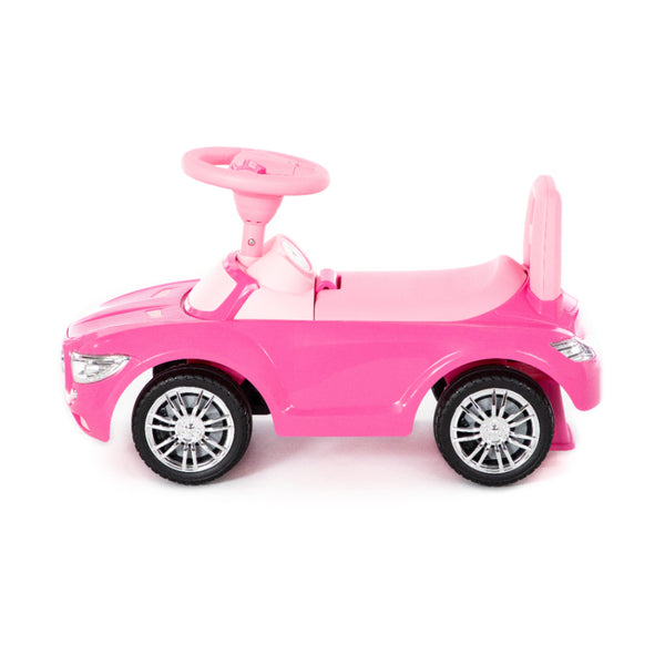 Pink Supercar Foot-to-Floor Ride-On Toy - Wide Wheels, Supportive Seat