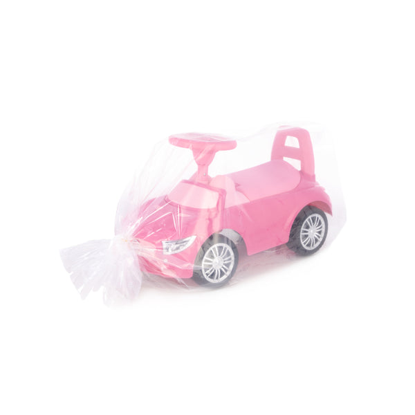 Pink Supercar Foot-to-Floor Ride-On Toy - Wide Wheels, Supportive Seat