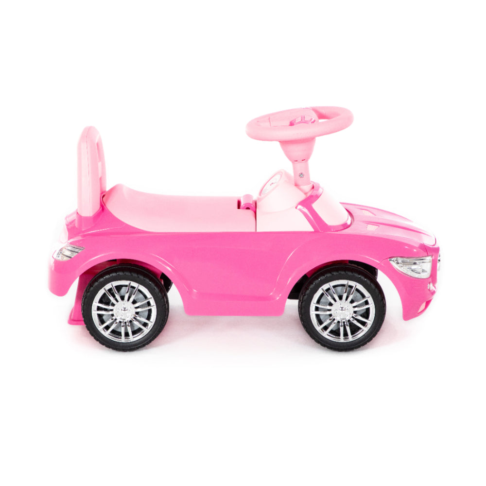 Pink Supercar Foot-to-Floor Ride-On Toy - Wide Wheels, Supportive Seat