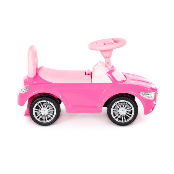 Pink Supercar Foot-to-Floor Ride-On Toy - Wide Wheels, Supportive Seat