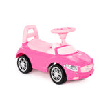 Pink Supercar Foot-to-Floor Ride-On Toy - Wide Wheels, Supportive Seat