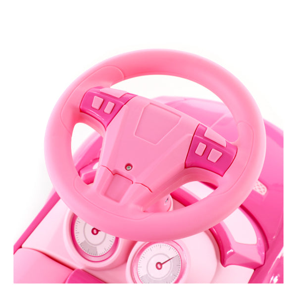 Pink Supercar Foot-to-Floor Ride-On Toy - Wide Wheels, Supportive Seat