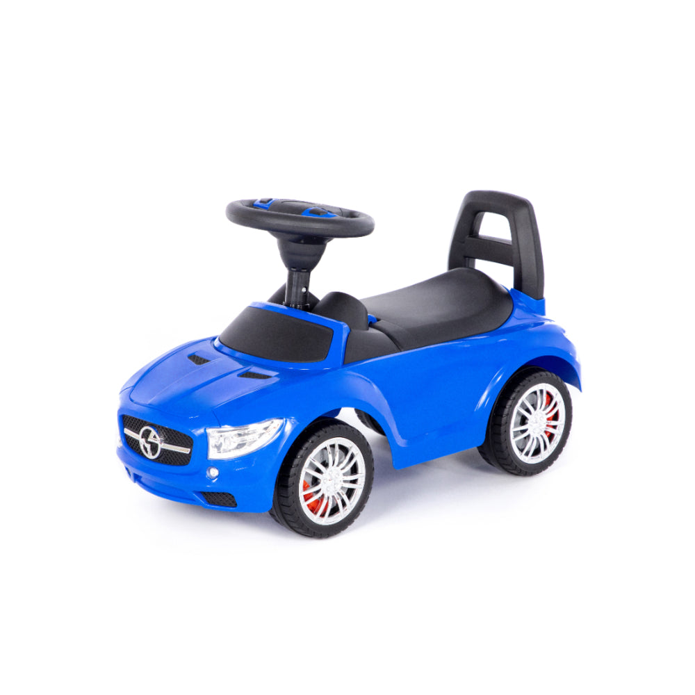 Blue SuperCar Foot-to-Floor Ride-On Car - Steering Wheel, Treaded Wheels