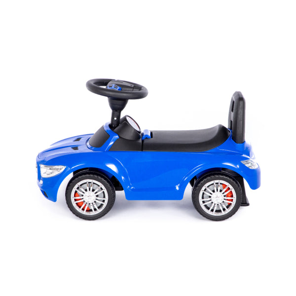 Blue SuperCar Foot-to-Floor Ride-On Car - Steering Wheel, Treaded Wheels