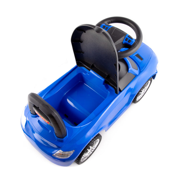 Blue SuperCar Foot-to-Floor Ride-On Car - Steering Wheel, Treaded Wheels