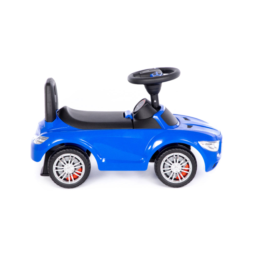 Blue SuperCar Foot-to-Floor Ride-On Car - Steering Wheel, Treaded Wheels