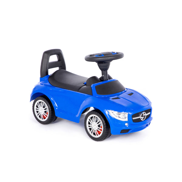 Blue SuperCar Foot-to-Floor Ride-On Car - Steering Wheel, Treaded Wheels