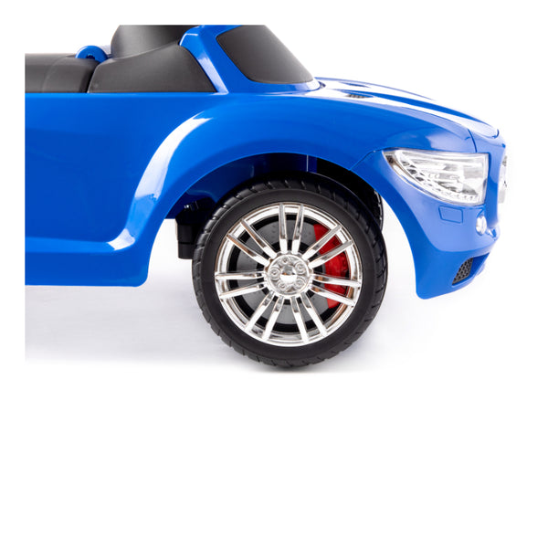 Blue SuperCar Foot-to-Floor Ride-On Car - Steering Wheel, Treaded Wheels