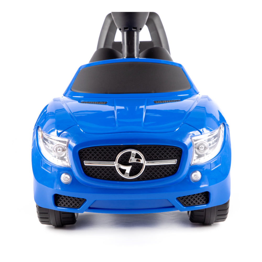 Blue SuperCar Foot-to-Floor Ride-On Car - Steering Wheel, Treaded Wheels