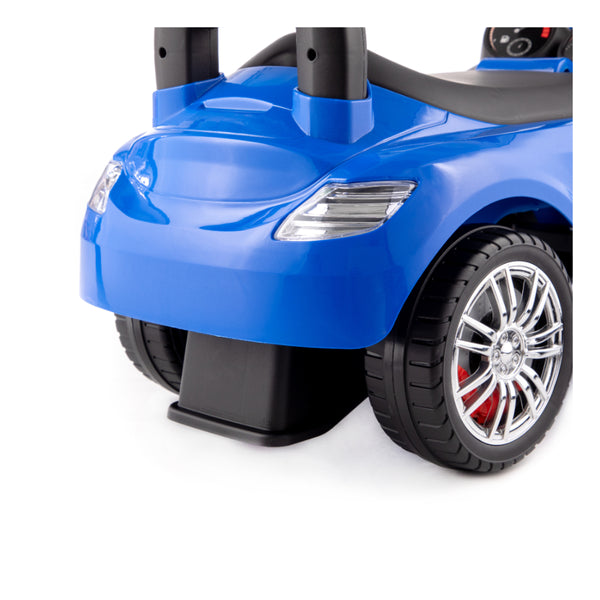 Blue SuperCar Foot-to-Floor Ride-On Car - Steering Wheel, Treaded Wheels