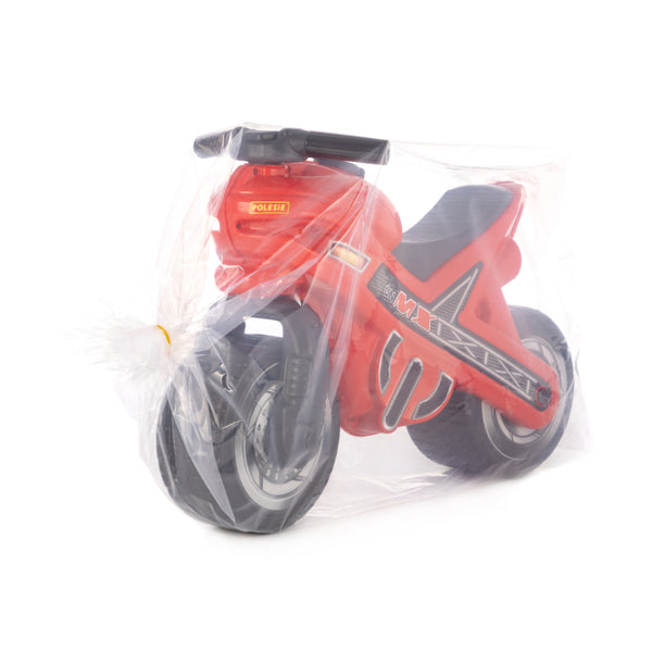 MX-ON Ride-On Toy Motorbike - Red, Wide Textured Tyres and Grab Handle