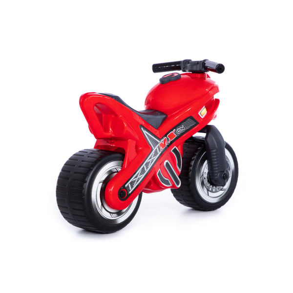 MX-ON Ride-On Toy Motorbike - Red, Wide Textured Tyres and Grab Handle