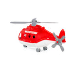 Alpha Fire Rescue Helicopter Toy - Red, Pilot Figure and Wheeled Undercarriage