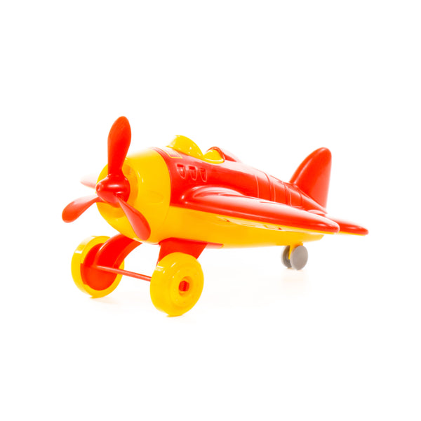 Omega Red and Yellow Push-Along Toy Aeroplane - Ages 3 Years and Over