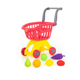 Polesie Toy Shopping Trolley with Food - Red and Yellow, Child-Sized