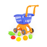 Polesie Toy Shopping Trolley with Food - Red and Yellow, Child-Sized