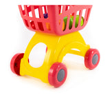 Polesie Toy Shopping Trolley with Food - Red and Yellow, Child-Sized