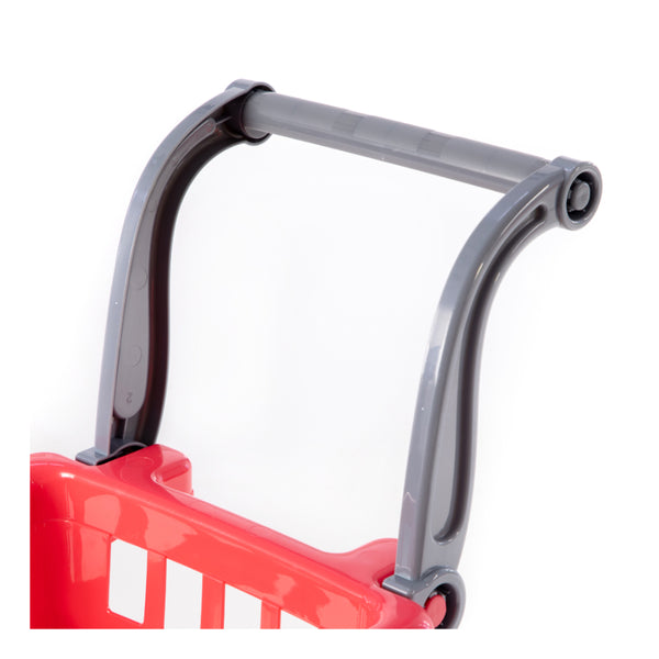 Polesie Toy Shopping Trolley with Food - Red and Yellow, Child-Sized