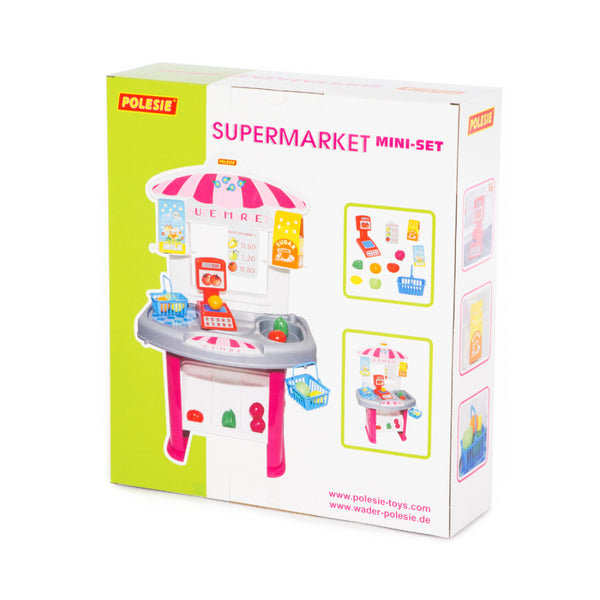 Children's Mini Supermarket Role Play Set - Checkout and Groceries, 64.5cm